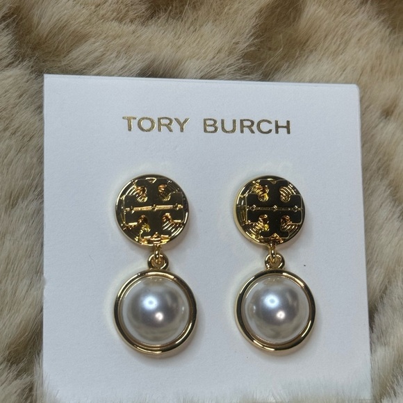 Tory Burch Gold and White Pearl Earrings - Picture 1 of 4